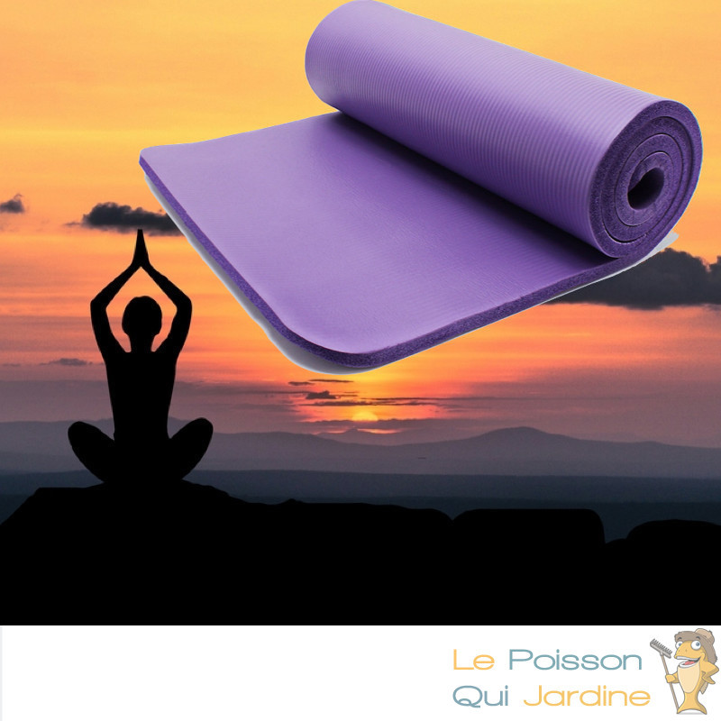 Tapis de Sol Pilates Antidérapant avec Sac Tapis et Sangle Transport Tapis  de Fitness Gymnastique pour Yoga 183* 61* 0 6 cm - Violet