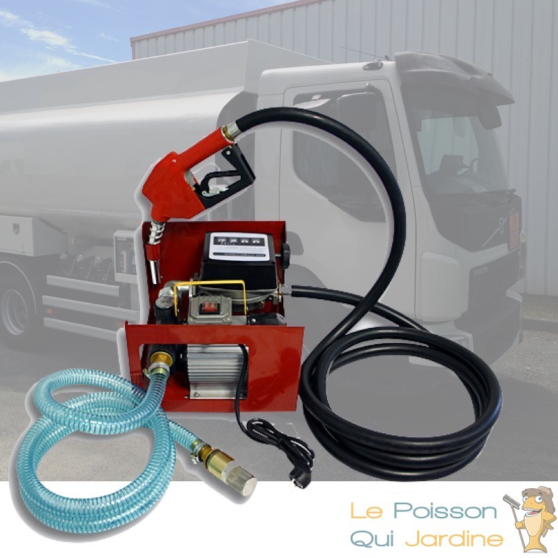 Pompe diesel auto-amorçante 230V avec 60l/min pour le diesel et  l'électricité ; fioul