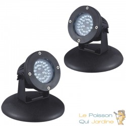 2 Spots Led 2,2W Immergeable Pour Bassin De Jardins Et Étangs Extérieurs