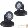 Lot de 2 Spots Led 2,2W Immergeables Pour Bassin De Jardins Et Piscine