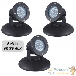 3 Spots Led 2,2W Immergeable Pour Bassin De Jardins Et Étangs Extérieurs