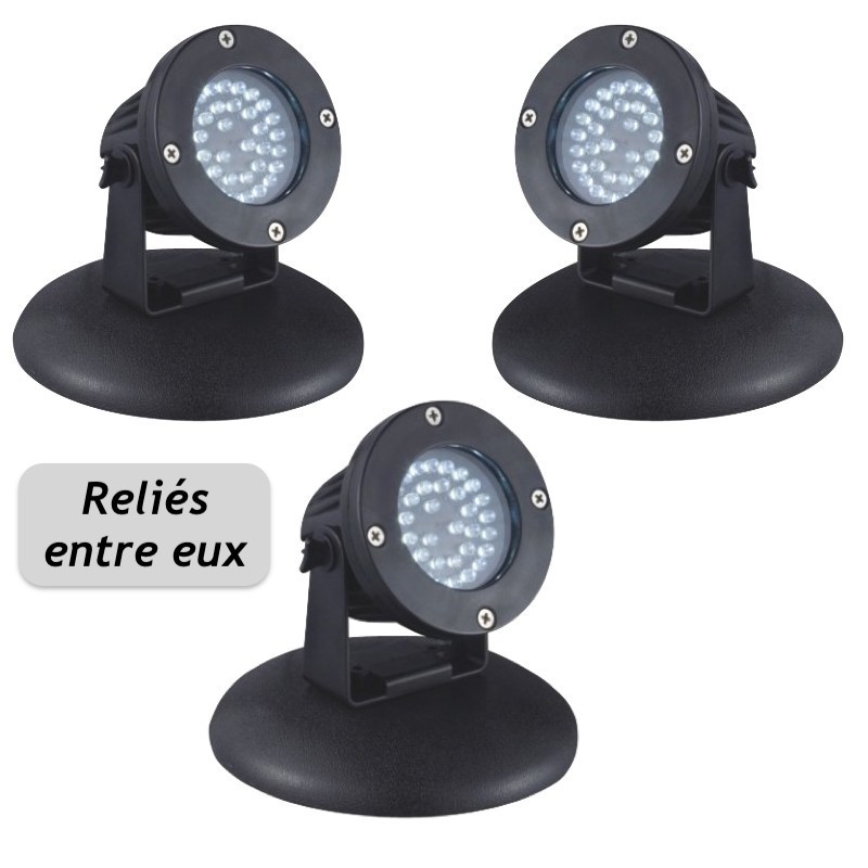 3 Spots Led 2,2W Immergeables Pour Bassin De Jardins Et Piscine