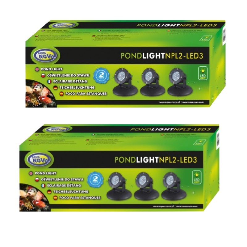 Lot de 2 X 3 Spots Led 2,2W Immergeables Pour Bassin De Jardins Et Piscine