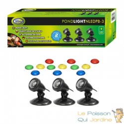 3 Spots Led 1W Immergeables Pour Bassin De Jardins Et Étangs Extérieurs