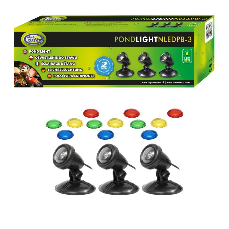 3 Spots Led 1W Immergeables Pour Bassin De Jardins Et Étangs Extérieurs