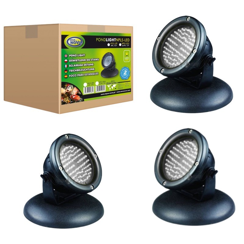 3 Spots Led 4W Immergeables Pour Bassin De Jardins Et Piscine