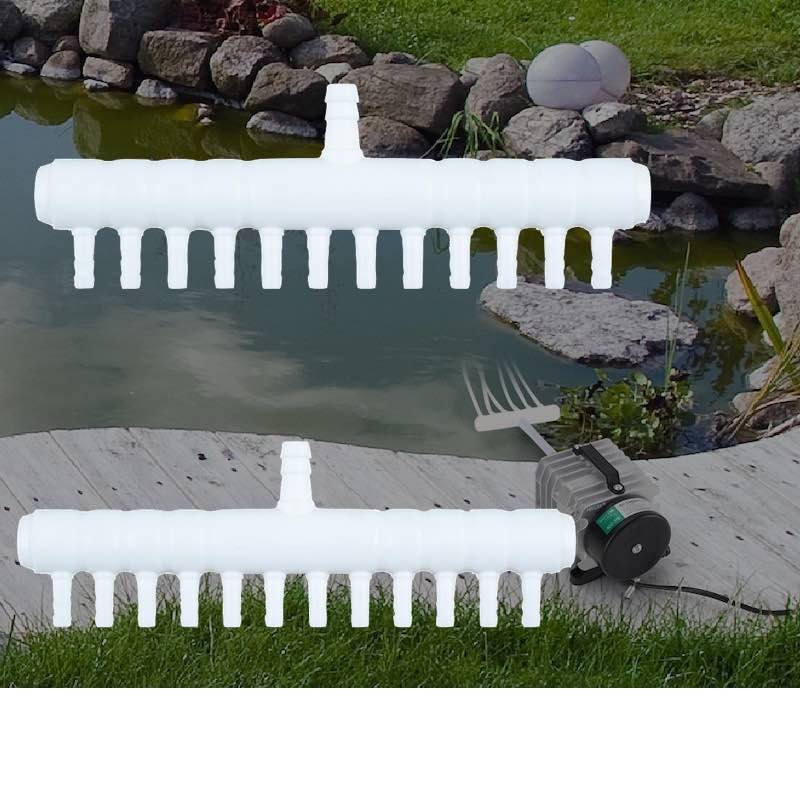 Lot de 2 Multi Diviseurs Plastique 12 Sorties Pour Aérateur & Pompe à Air Bassin & Aquarium