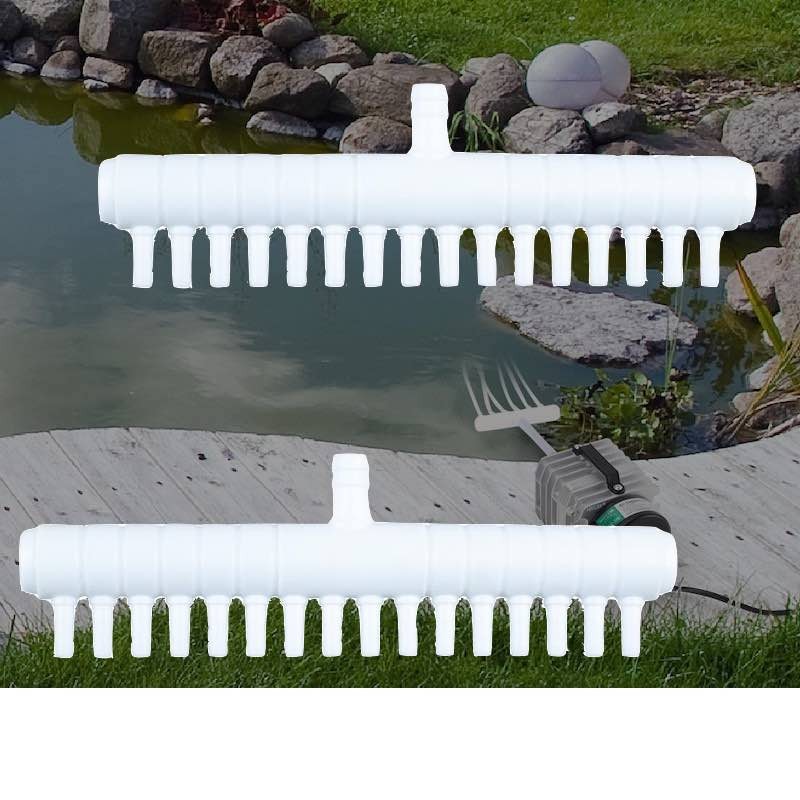 Lot de 2 Multi Diviseurs Plastiques 16 Sorties Pour Aérateur & Pompe à Air Bassin & Aquarium