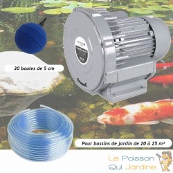 Kit Pompe À Air Vortex Turbine 21000 l/h + 30 Boules Pour Bassins De Jardin