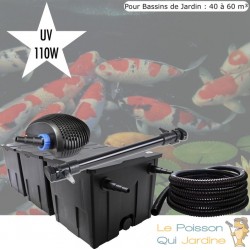 Kit de Filtration complet avec UV 110 W pour bassin de jardin : 40 à 60 m³