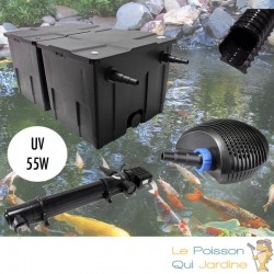 Kit Filtration Bassin Complet, UV 55W, Pour Bassins De Jardin De 30000 L