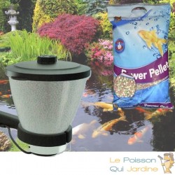 15l d'aliment + Distributeur automatique de nourriture bassin de jardin. Qualité pro