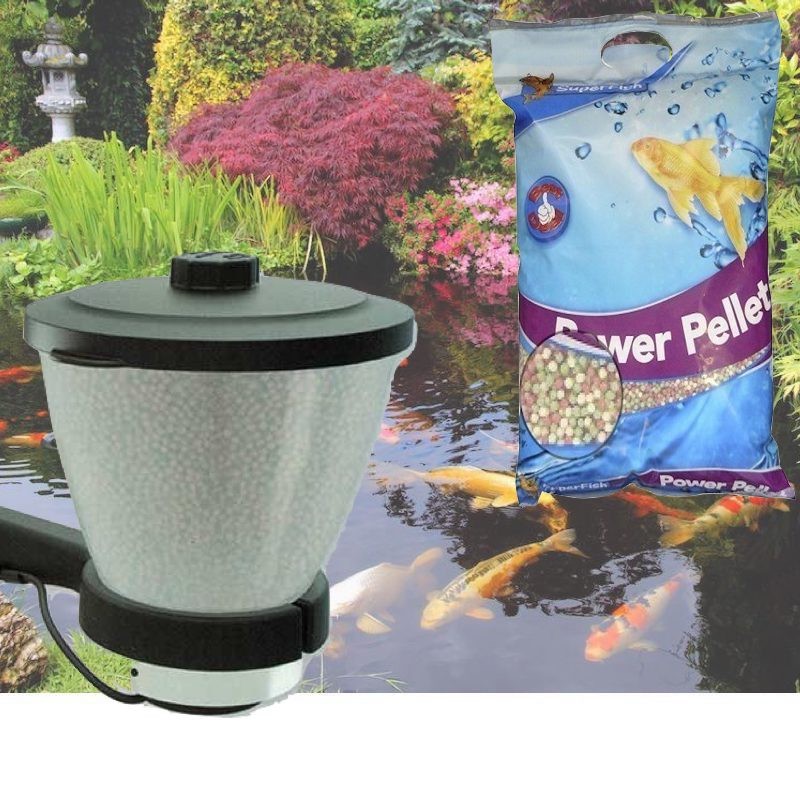 15l d'aliment + Distributeur automatique de nourriture bassin de jardin. Qualité pro