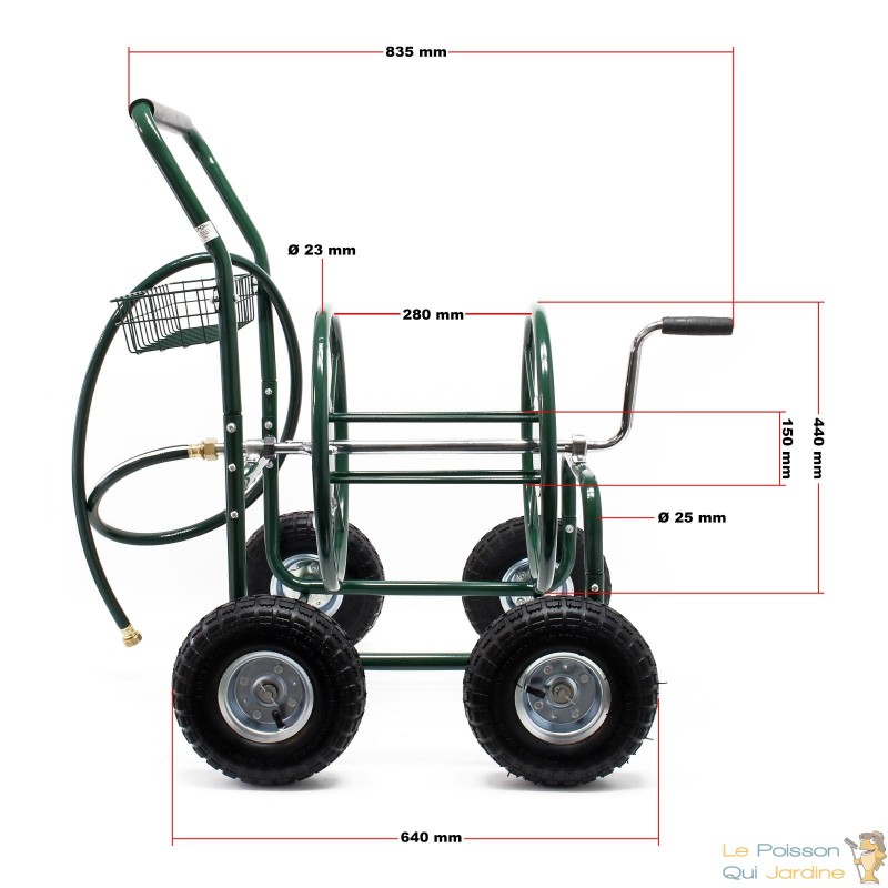 Chariot dévidoir pour Tuyau d'arrosage Jardin Enrouleur Mobile