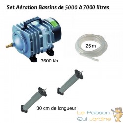 Set aération 2 diffuseurs 30 cm bassin de jardin de 5000 à 7000 litres