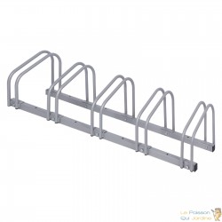 Rangement - Râtelier 5 Vélos Avec Fixation Au Sol - Longueur 130,5 cm - Rack 1 niveau