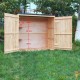 Armoire de jardin en bois d'épicéa avec 2 portes et toit goudronné - Dimensions : 1350x500x1540 mm