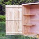 Armoire de jardin en bois d'épicéa avec 2 portes et toit goudronné - Dimensions : 1350x500x1540 mm