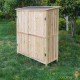 Armoire de jardin en bois naturel avec double porte - Rangement pratique pour vos outils et abri élégant pour votre jardin