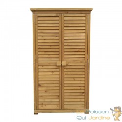 Armoire de jardin en bois d'épicéa avec portes à lamelles 870x465x1600mm et toit bitumé