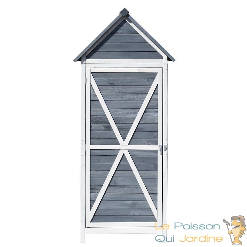 Armoire jardin Bois naturel Double porte Rangement Outil Remise Abri - Le  Poisson Qui Jardine