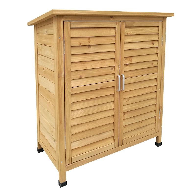 Armoire de jardin à deux portes en bois d'épicéa - Dimensions moyennes de 870x465x916 mm