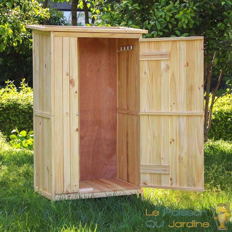 Armoire jardin Bois naturel 92 x 57 x 154 cm qualité - Le Poisson Qui  Jardine