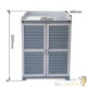 Meuble de jardin polyvalent avec rangement, table et support pour plantes - Couleur gris