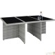 Salon de jardin GRIS CLAIR 10 places avec 2 sets de housses + housse de protection