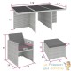 Salon de jardin NOIR 10 places avec 2 sets de housses + housse de protection