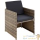 Salon de jardin marron naturel 10 places avec 2 sets de housses + housse de protection