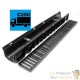 lot de 5 Caniveaux 1 mètre avec grille de protection fonte max. 25 tonnes