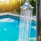 Douche 35 litres Solaire Pour Piscines, Campings, Avec plancher.