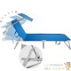 Transat acier bleu pour un confort et une détente ultimes près de la piscine ou dans le jardin