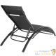 2 Transats ergonomiques acier noirs. Une détente ultimes près de la piscine ou dans le jardin