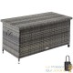 Coffre de jardin gris en rotin synthétique 120x55x61cm 270 L