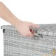 Très GRAND Coffre de jardin Gris clair en rotin synthétique 145cm 750 L