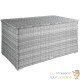Très GRAND Coffre de jardin Gris clair en rotin synthétique 145cm 750 L
