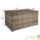 Très GRAND Coffre de jardin Marron Naturel en rotin synthétique 145cm 750 L