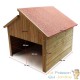 Cabane, toit décalé carport ou garage pour robot tondeuse. En bois brun