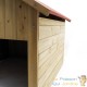Cabane, toit décalé carport ou garage pour robot tondeuse. En bois brun