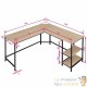 Bureau d'angle, style industriel et loft en bois clair 138x138x75,5cm