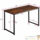 Table de bureau style industriel et loft en bois foncé 120 cm