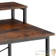 Table de bureau avec étagère style industriel et loft en bois foncé 80 cm
