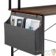 Table de bureau avec étagère style industriel et loft en bois foncé 80 cm