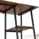 Table de bureau 2 étagères style industriel et loft en bois foncé 120 cm