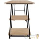 Table de bureau 2 étagères style industriel et loft en bois clair 120 cm