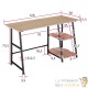Table de bureau 2 étagères style industriel et loft en bois clair 120 cm