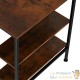 Table de bureau 2 étagères style industriel et loft en bois foncé 140 cm