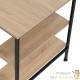 Table de bureau 2 étagères style industriel et loft en bois clair 140 cm